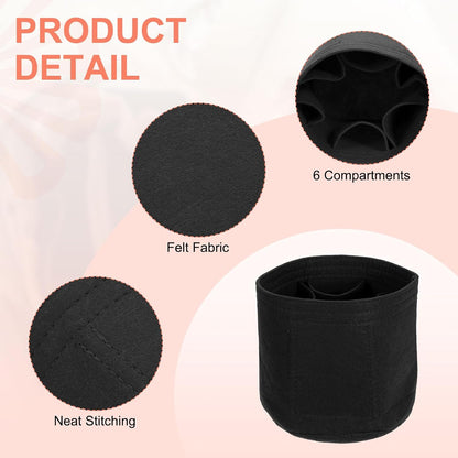 Purse Organizer Insert, Portable Felt Organizer Bags Round Multiple Compartments Purse Liner for Bucket Bag, Domed Satchel, Tote Bag, Handbag Shaper (8" x 4" x 5.5", Khaki)