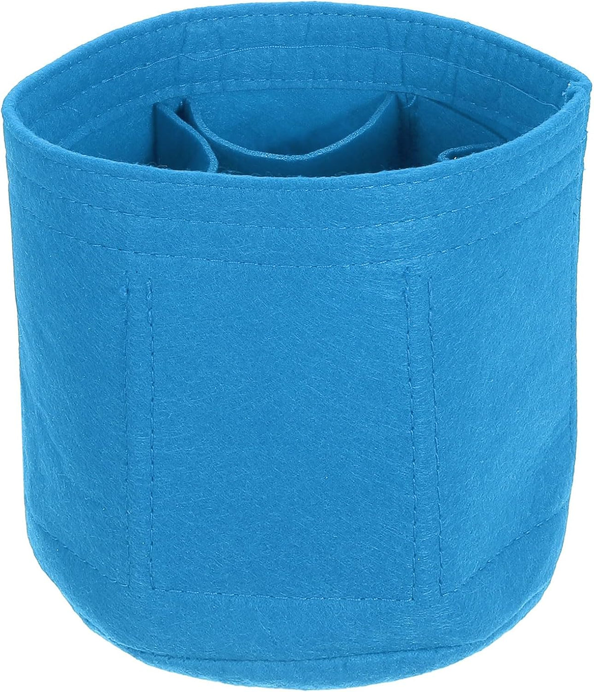 Purse Organizer Insert, Portable Felt Organizer Bags Round Multiple Compartments Purse Liner for Bucket Bag, Domed Satchel, Tote Bag, Handbag Shaper (8" x 4" x 5.5", Khaki)