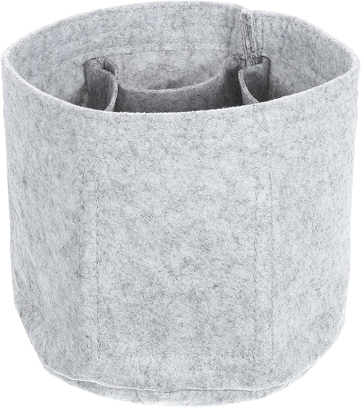 Purse Organizer Insert, Portable Felt Organizer Bags Round Multiple Compartments Purse Liner for Bucket Bag, Domed Satchel, Tote Bag, Handbag Shaper (8" x 4" x 5.5", Khaki)