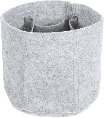 Purse Organizer Insert, Portable Felt Organizer Bags Round Multiple Compartments Purse Liner for Bucket Bag, Domed Satchel, Tote Bag, Handbag Shaper (8" x 4" x 5.5", Khaki)
