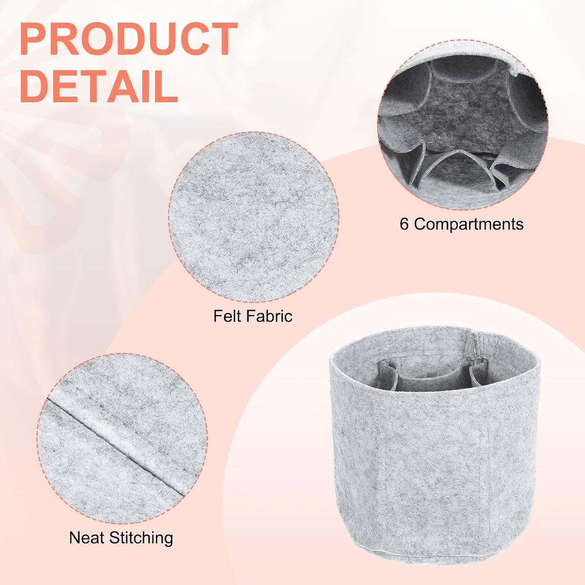 Purse Organizer Insert, Portable Felt Organizer Bags Round Multiple Compartments Purse Liner for Bucket Bag, Domed Satchel, Tote Bag, Handbag Shaper (8" x 4" x 5.5", Khaki)