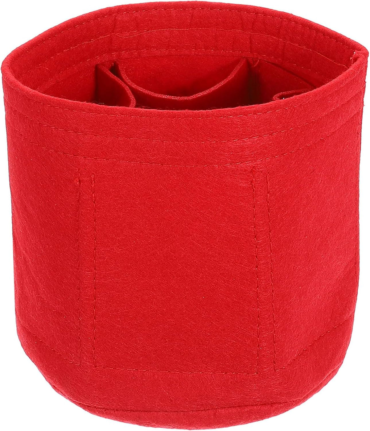 Purse Organizer Insert, Portable Felt Organizer Bags Round Multiple Compartments Purse Liner for Bucket Bag, Domed Satchel, Tote Bag, Handbag Shaper (8" x 4" x 5.5", Khaki)