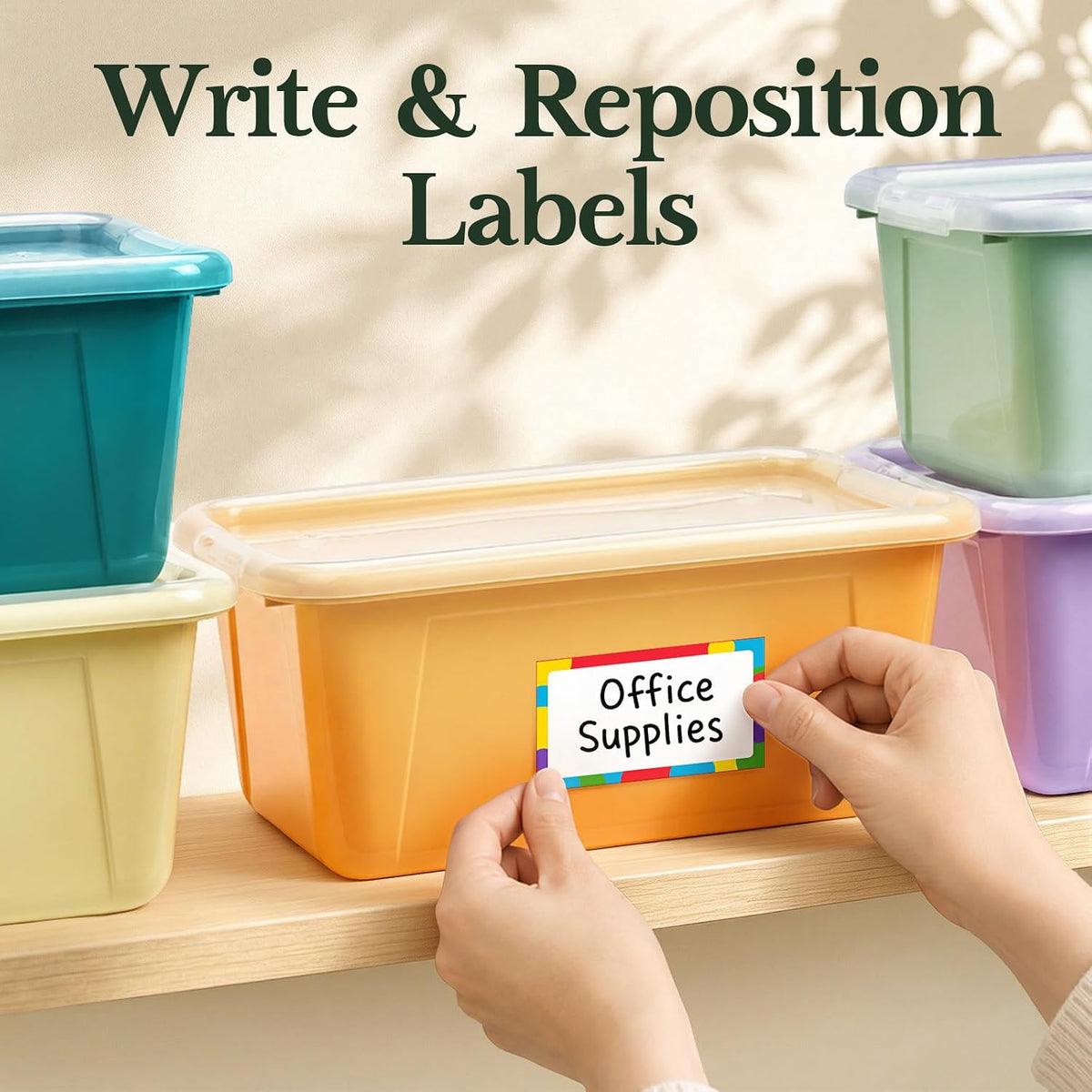 6 Quart Stackable Plastic Storage Bins with Lids, 6 Pack, Colorful