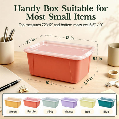 6 Quart Stackable Plastic Storage Bins with Lids, 6 Pack, Colorful