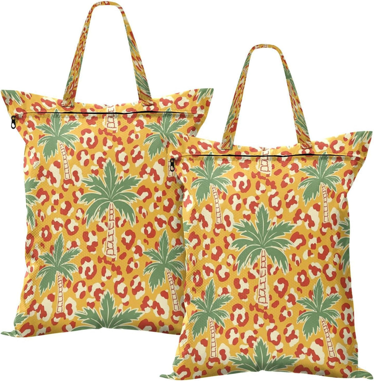 Palms Leopard Waterproof Travel Laundry Bag Reusable 2 Count