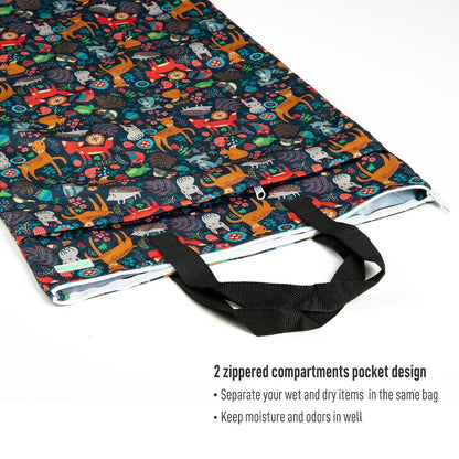 Large Reusable Hanging Wet Dry Cloth Diaper Bag (Black)