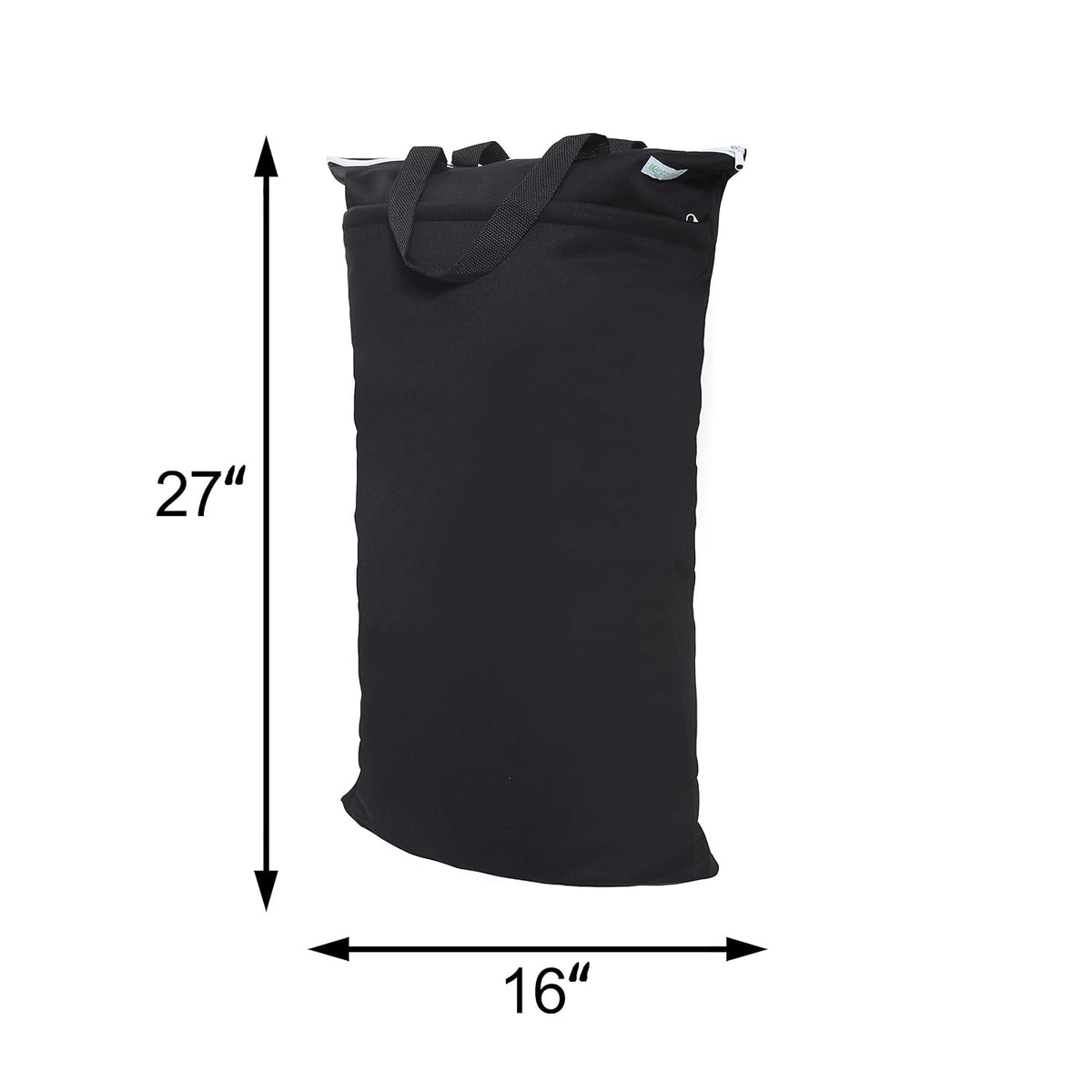 Large Reusable Hanging Wet Dry Cloth Diaper Bag (Black)