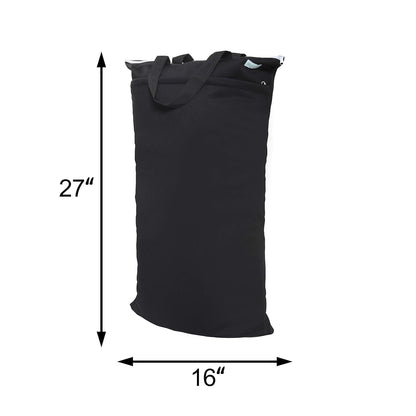 Large Reusable Hanging Wet Dry Cloth Diaper Bag (Black)