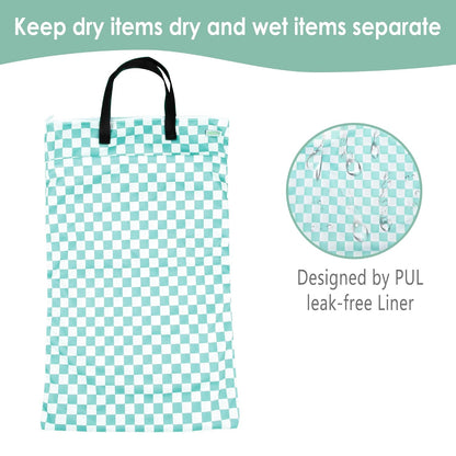 Large Reusable Hanging Wet Dry Cloth Diaper Bag (Black)