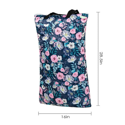 Large Reusable Hanging Wet Dry Cloth Diaper Bag (Black)