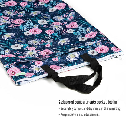 Large Reusable Hanging Wet Dry Cloth Diaper Bag (Black)