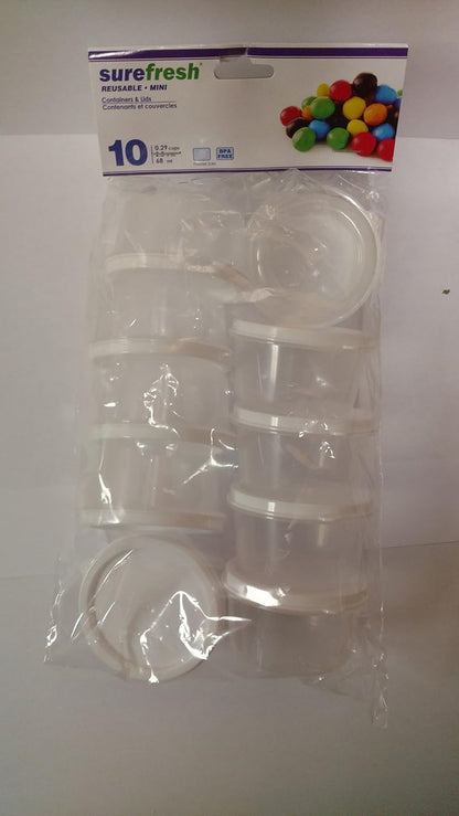 Mini Storage Containers, 10-ct. Packs - Round