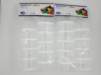 Mini Storage Containers, 10-ct. Packs - Round