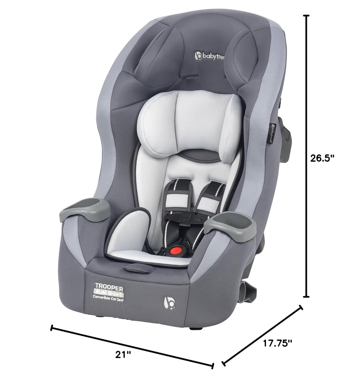Trooper™ Slim 3-in-1 Convertible Car Seat, Dash Black – Slim Fit, 3-in-1 Growth Modes, Lightweight Design, Adjustable Comfort Padding