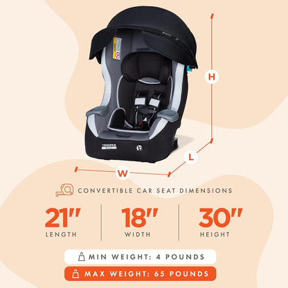 Trooper™ Slim 3-in-1 Convertible Car Seat, Dash Black – Slim Fit, 3-in-1 Growth Modes, Lightweight Design, Adjustable Comfort Padding