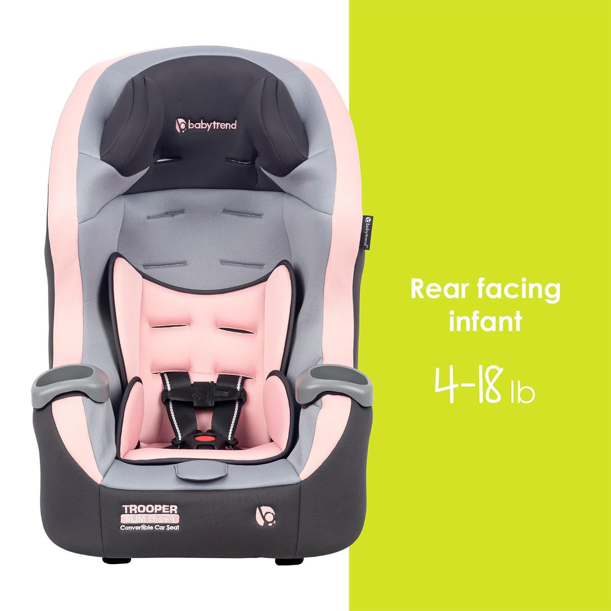 Trooper™ Slim 3-in-1 Convertible Car Seat, Dash Black – Slim Fit, 3-in-1 Growth Modes, Lightweight Design, Adjustable Comfort Padding