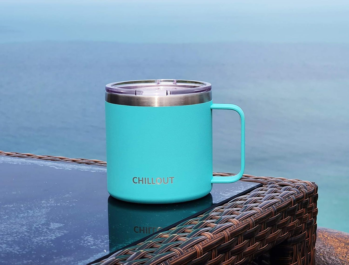 Stainless Steel 20 oz Vacuum Insulated Coffee Mug with Handle and Lid, Large Thermal Camping Coffee Mug Cup with Durable Sliding Lid for Men & Women, Keeps your Beverages Hot/Cold