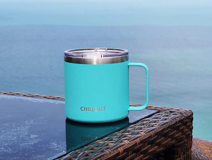 Stainless Steel 20 oz Vacuum Insulated Coffee Mug with Handle and Lid, Large Thermal Camping Coffee Mug Cup with Durable Sliding Lid for Men & Women, Keeps your Beverages Hot/Cold