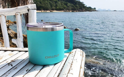 Stainless Steel 20 oz Vacuum Insulated Coffee Mug with Handle and Lid, Large Thermal Camping Coffee Mug Cup with Durable Sliding Lid for Men & Women, Keeps your Beverages Hot/Cold