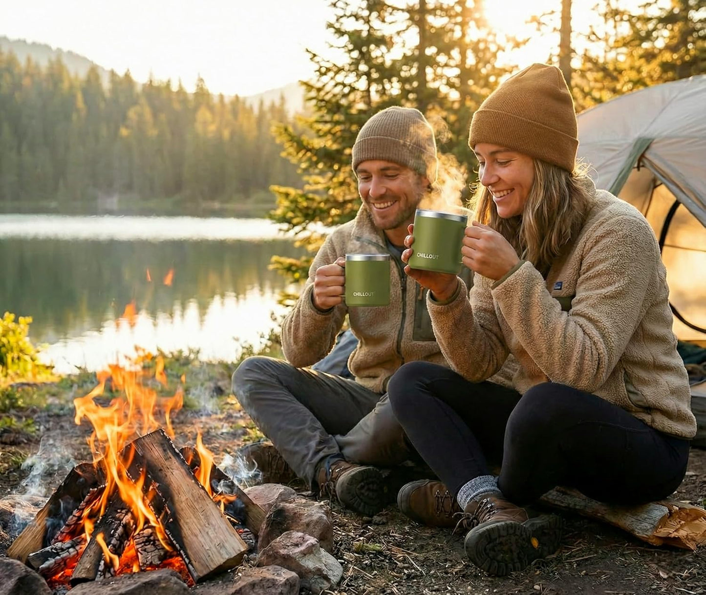 Stainless Steel 20 oz Vacuum Insulated Coffee Mug with Handle and Lid, Large Thermal Camping Coffee Mug Cup with Durable Sliding Lid for Men & Women, Keeps your Beverages Hot/Cold