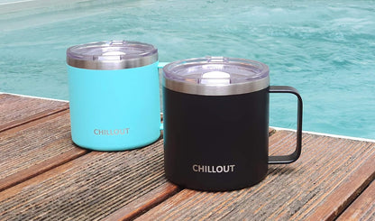 Stainless Steel 20 oz Vacuum Insulated Coffee Mug with Handle and Lid, Large Thermal Camping Coffee Mug Cup with Durable Sliding Lid for Men & Women, Keeps your Beverages Hot/Cold