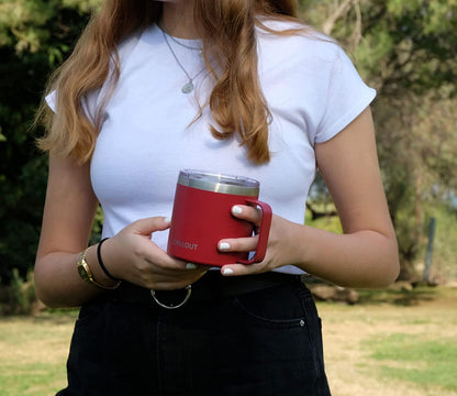 Stainless Steel 20 oz Vacuum Insulated Coffee Mug with Handle and Lid, Large Thermal Camping Coffee Mug Cup with Durable Sliding Lid for Men & Women, Keeps your Beverages Hot/Cold