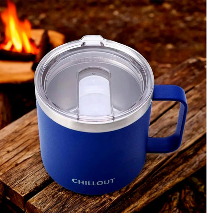 Stainless Steel 20 oz Vacuum Insulated Coffee Mug with Handle and Lid, Large Thermal Camping Coffee Mug Cup with Durable Sliding Lid for Men & Women, Keeps your Beverages Hot/Cold