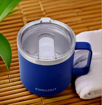 Stainless Steel 20 oz Vacuum Insulated Coffee Mug with Handle and Lid, Large Thermal Camping Coffee Mug Cup with Durable Sliding Lid for Men & Women, Keeps your Beverages Hot/Cold