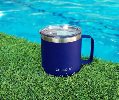 Stainless Steel 20 oz Vacuum Insulated Coffee Mug with Handle and Lid, Large Thermal Camping Coffee Mug Cup with Durable Sliding Lid for Men & Women, Keeps your Beverages Hot/Cold