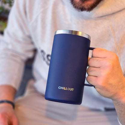 Stainless Steel 20 oz Vacuum Insulated Coffee Mug with Handle and Lid, Large Thermal Camping Coffee Mug Cup with Durable Sliding Lid for Men & Women, Keeps your Beverages Hot/Cold