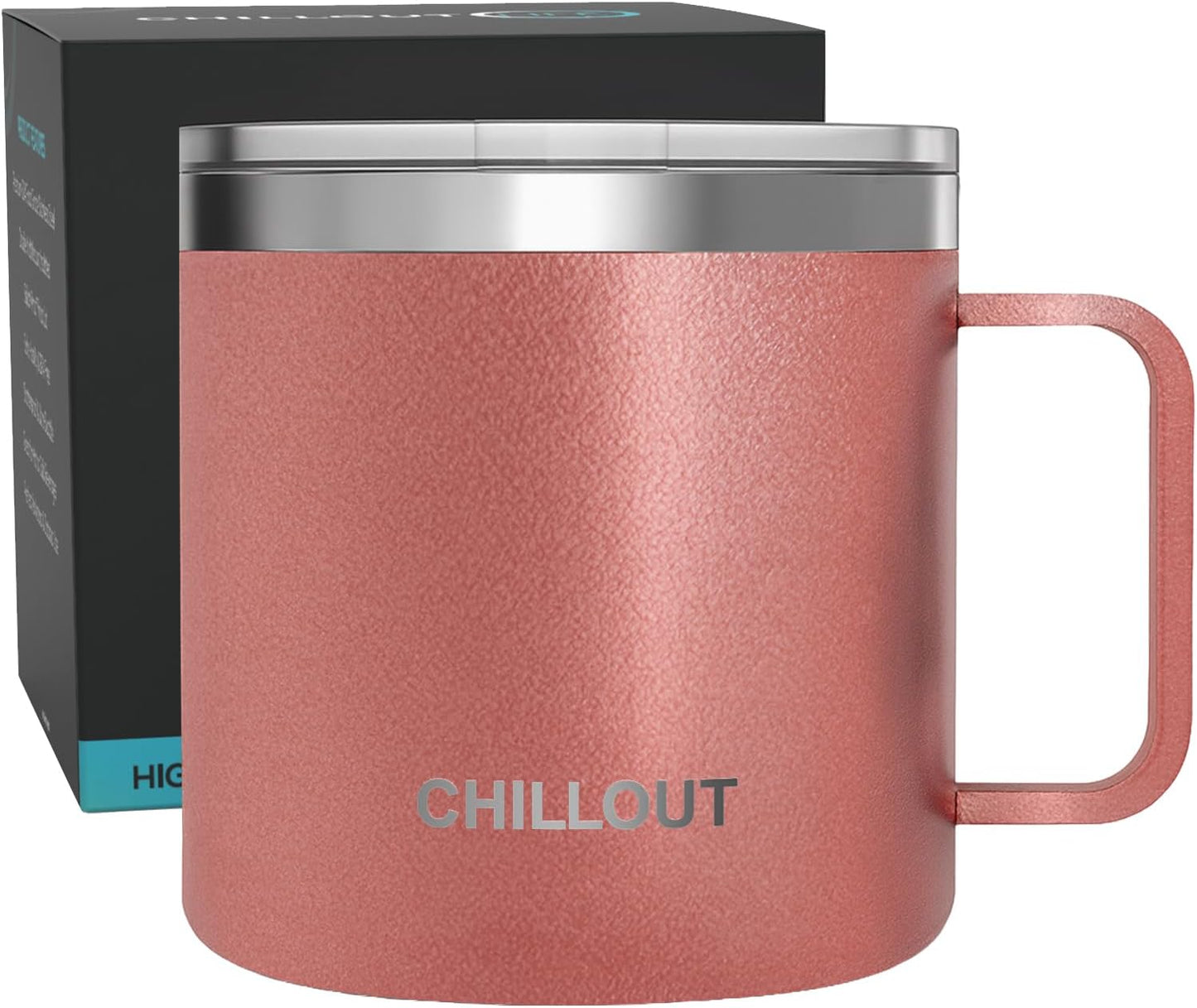 Stainless Steel 20 oz Vacuum Insulated Coffee Mug with Handle and Lid, Large Thermal Camping Coffee Mug Cup with Durable Sliding Lid for Men & Women, Keeps your Beverages Hot/Cold
