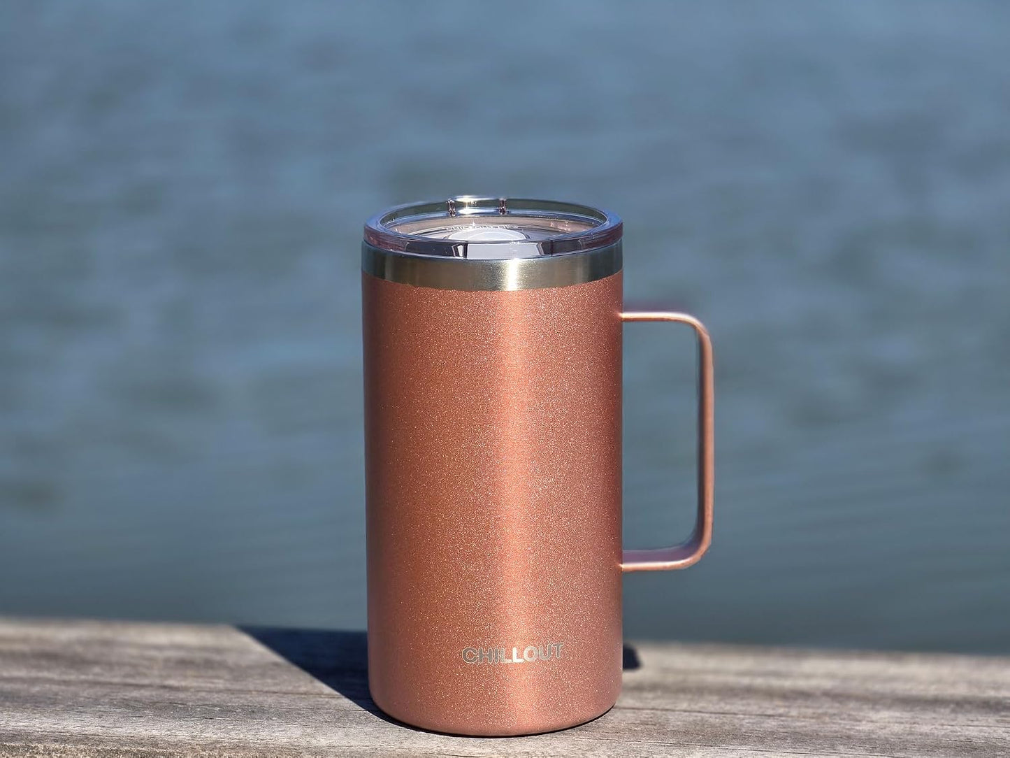 Stainless Steel 20 oz Vacuum Insulated Coffee Mug with Handle and Lid, Large Thermal Camping Coffee Mug Cup with Durable Sliding Lid for Men & Women, Keeps your Beverages Hot/Cold