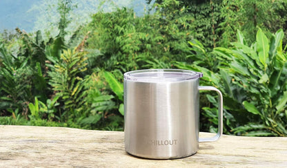 Stainless Steel 20 oz Vacuum Insulated Coffee Mug with Handle and Lid, Large Thermal Camping Coffee Mug Cup with Durable Sliding Lid for Men & Women, Keeps your Beverages Hot/Cold