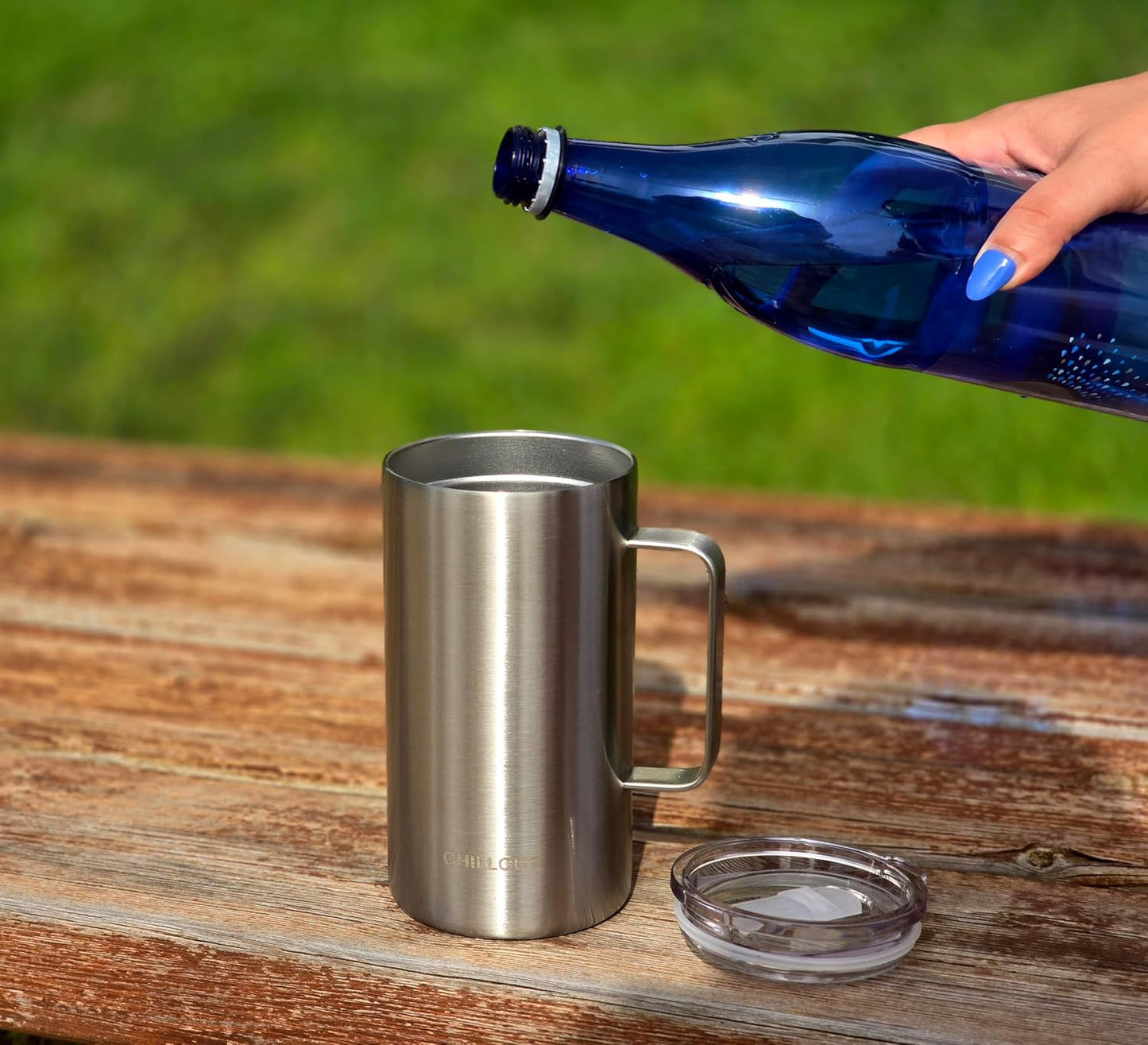 Stainless Steel 20 oz Vacuum Insulated Coffee Mug with Handle and Lid, Large Thermal Camping Coffee Mug Cup with Durable Sliding Lid for Men & Women, Keeps your Beverages Hot/Cold