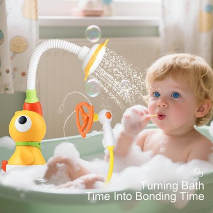 Baby Bath Sprayer Toy for Toddlers-Adjustable Water Flow Rinser with 3 Squirting Ducks & Bathtub Shower Head,Fun Bath Time Gift for 1 2 3 Year Old Kids, Babies & Newborns