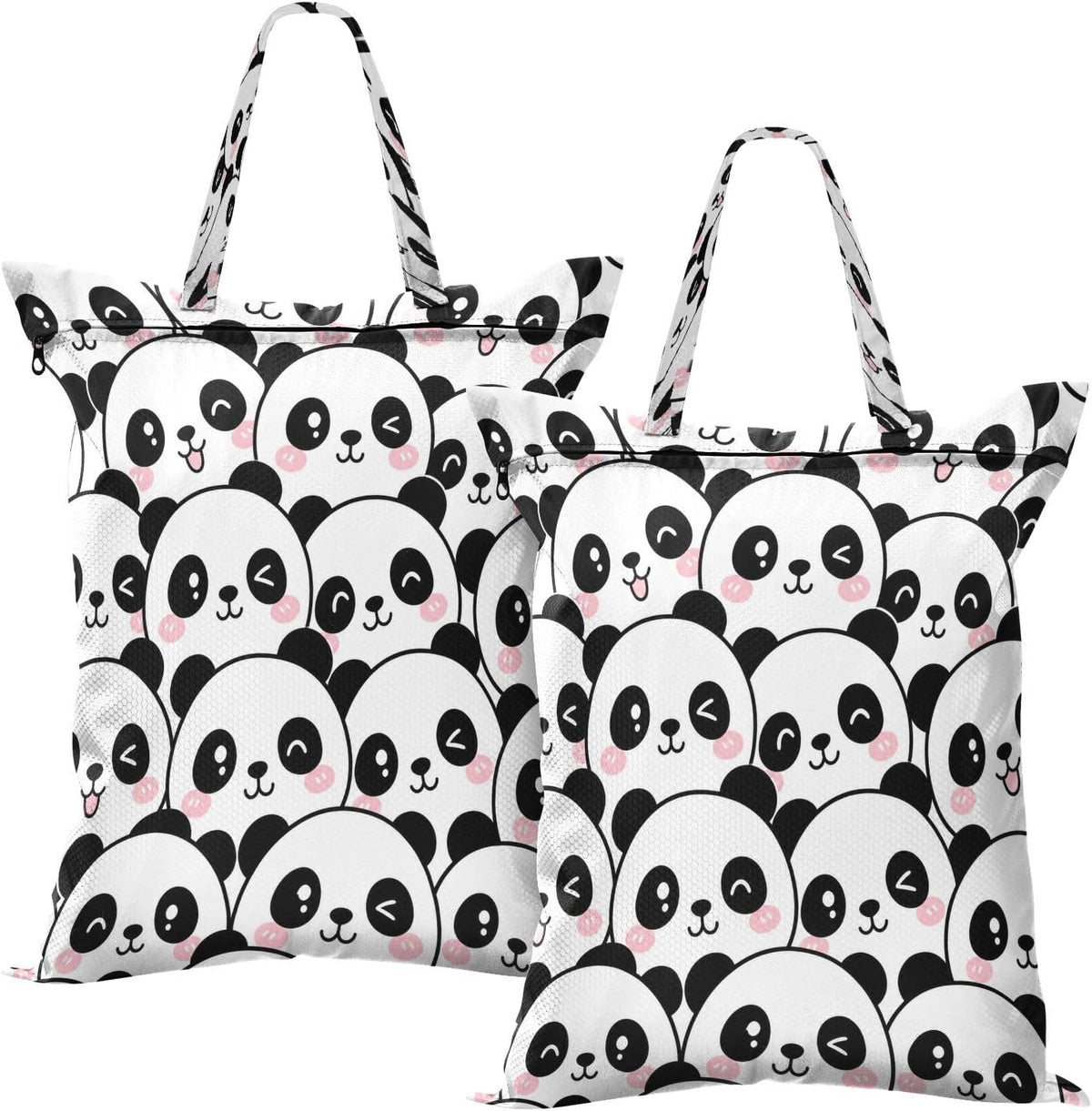 Cute Panda Waterproof Travel Laundry Bag Washable 2 Count