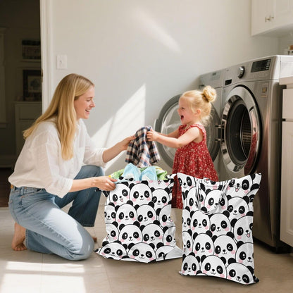 Cute Panda Waterproof Travel Laundry Bag Washable 2 Count