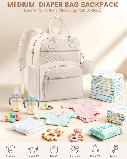 Diaper Bag Backpack, Baby Bag Backpack Baby Essentials for Mom Dad