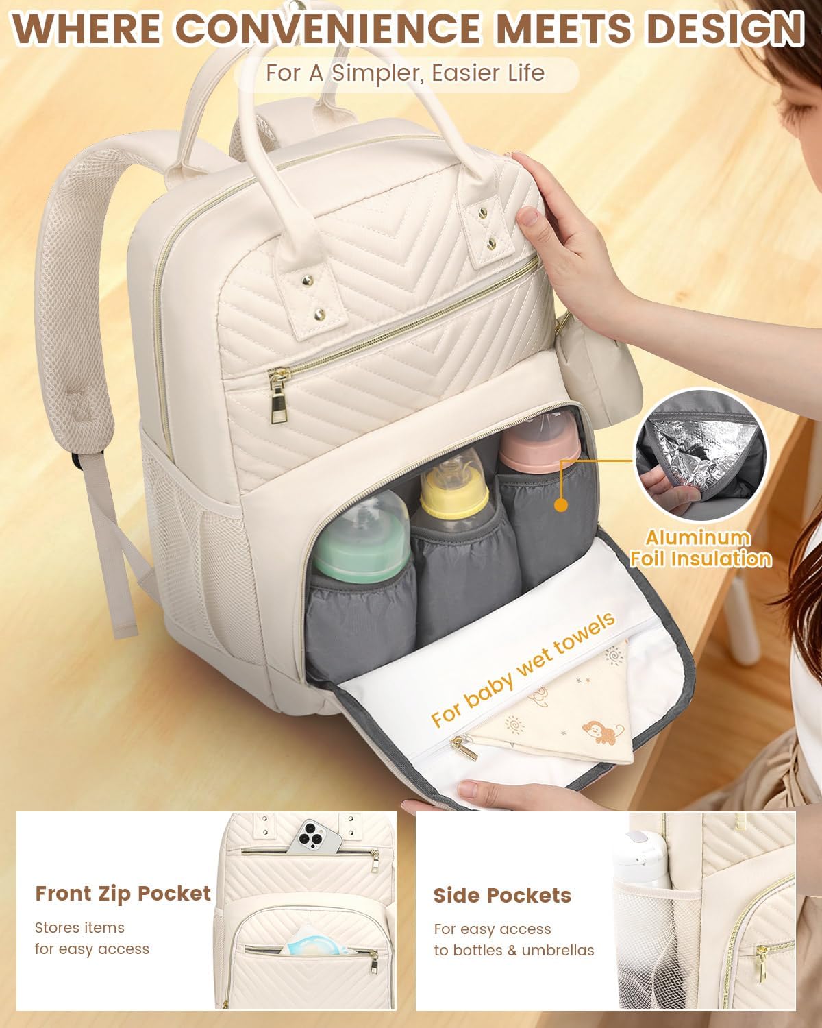 Diaper Bag Backpack, Baby Bag Backpack Baby Essentials for Mom Dad