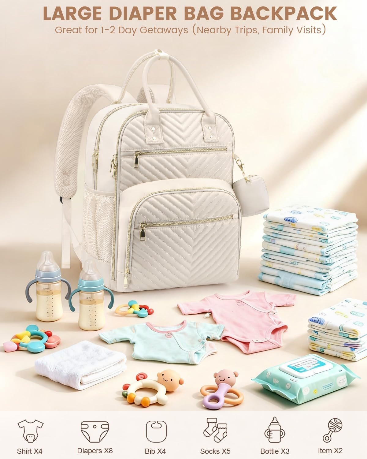 Diaper Bag Backpack, Baby Bag Backpack Baby Essentials for Mom Dad
