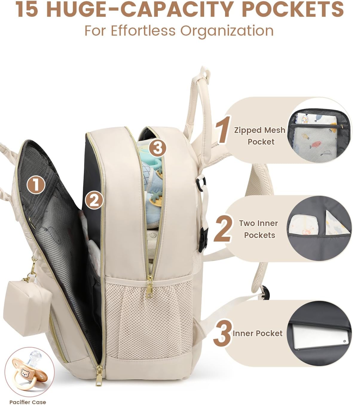 Diaper Bag Backpack, Baby Bag Backpack Baby Essentials for Mom Dad