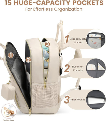 Diaper Bag Backpack, Baby Bag Backpack Baby Essentials for Mom Dad