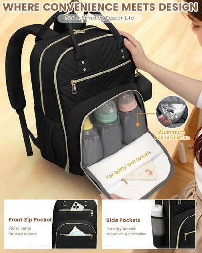 Diaper Bag Backpack, Baby Bag Backpack Baby Essentials for Mom Dad
