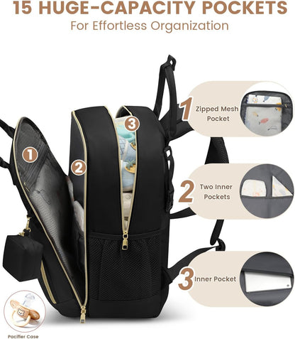 Diaper Bag Backpack, Baby Bag Backpack Baby Essentials for Mom Dad