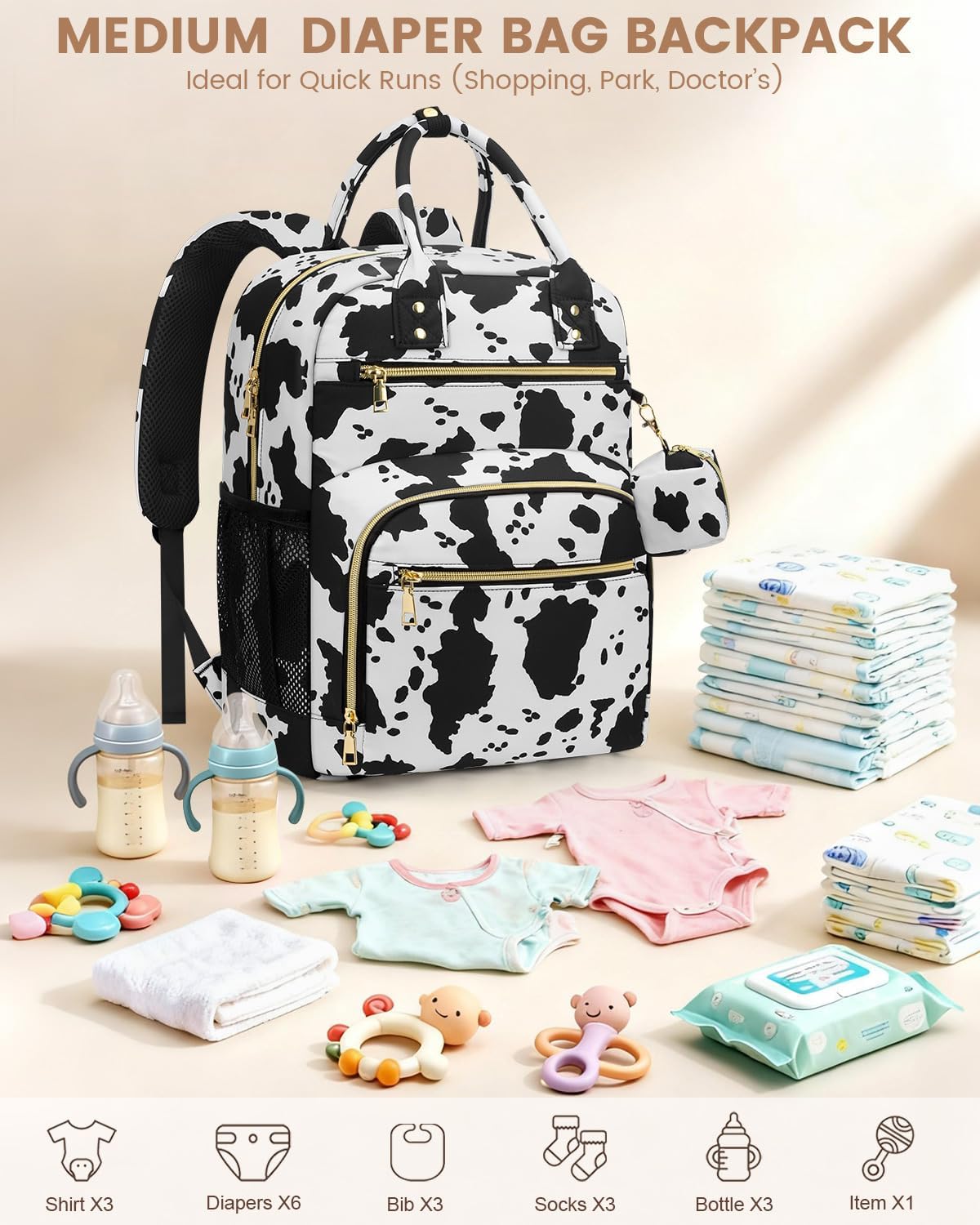 Diaper Bag Backpack, Baby Bag Backpack Baby Essentials for Mom Dad