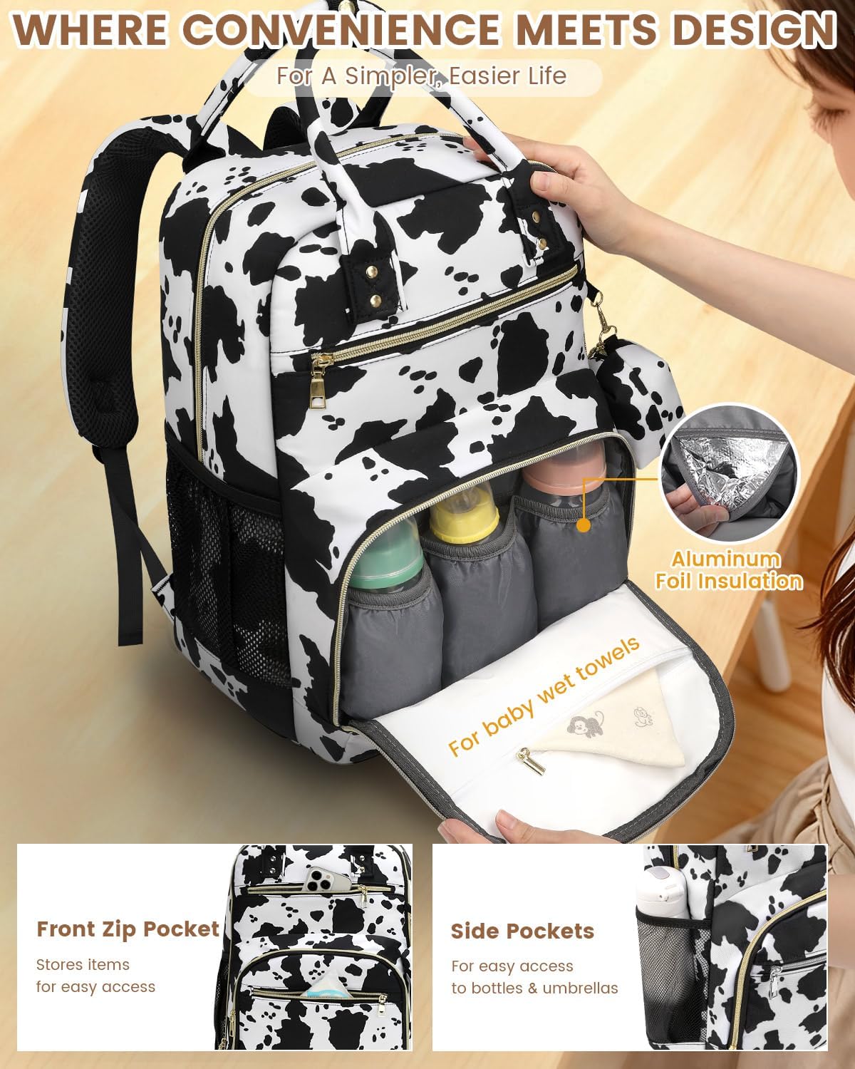 Diaper Bag Backpack, Baby Bag Backpack Baby Essentials for Mom Dad