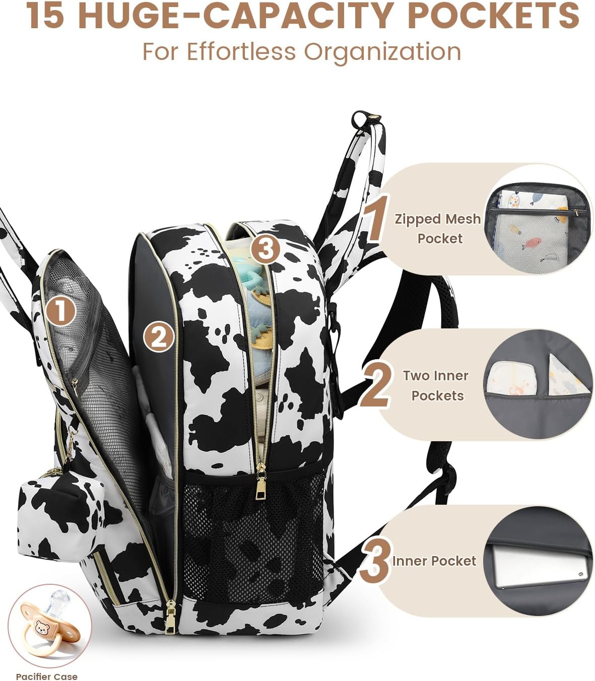 Diaper Bag Backpack, Baby Bag Backpack Baby Essentials for Mom Dad