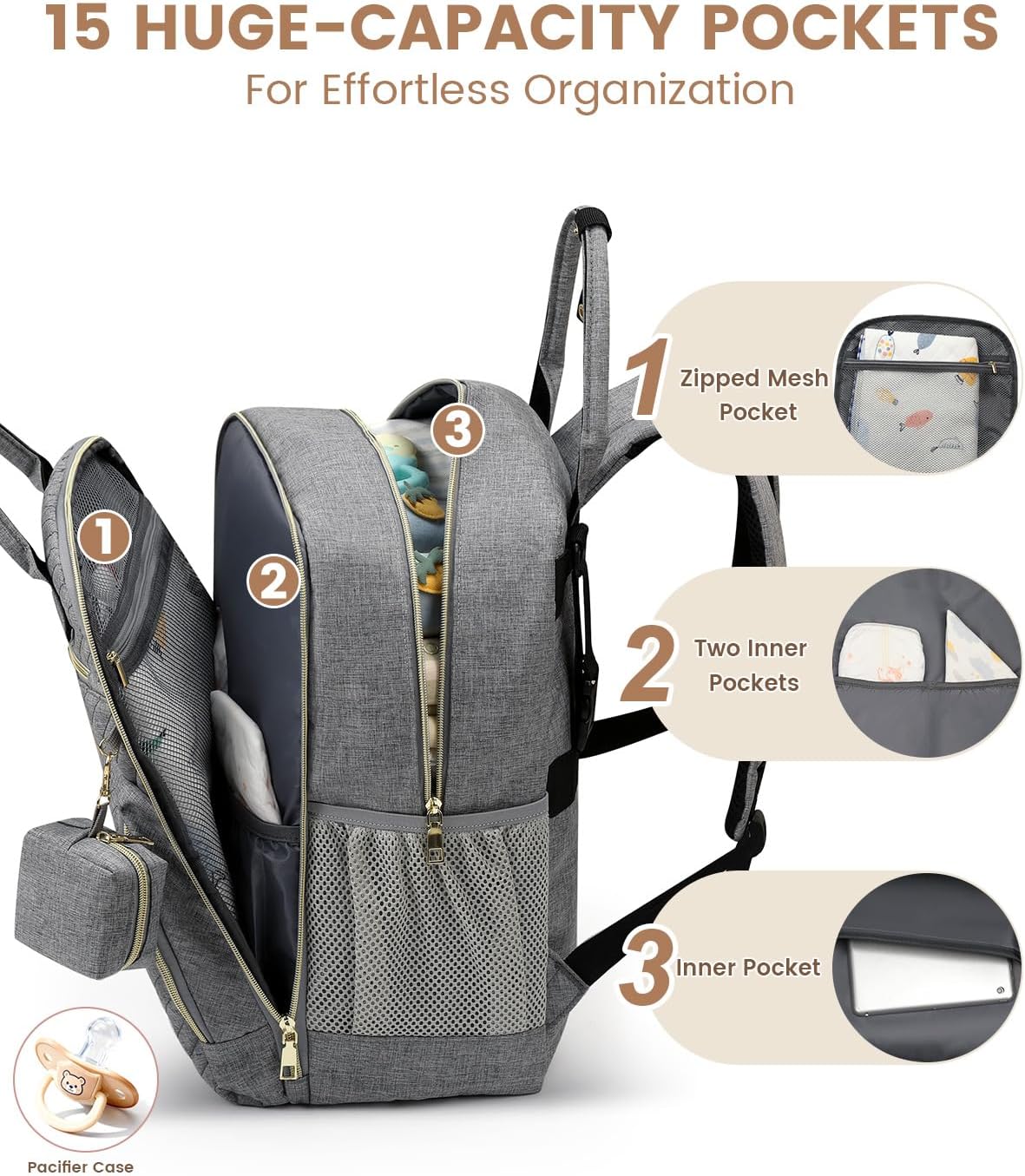 Diaper Bag Backpack, Baby Bag Backpack Baby Essentials for Mom Dad