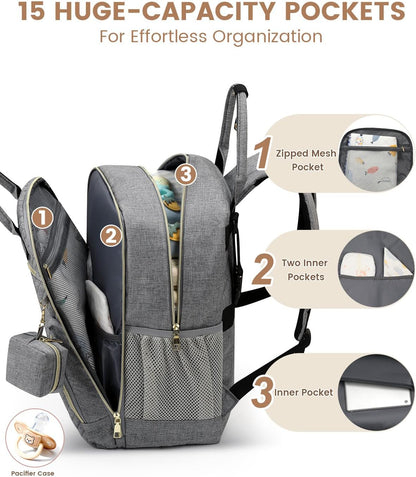 Diaper Bag Backpack, Baby Bag Backpack Baby Essentials for Mom Dad