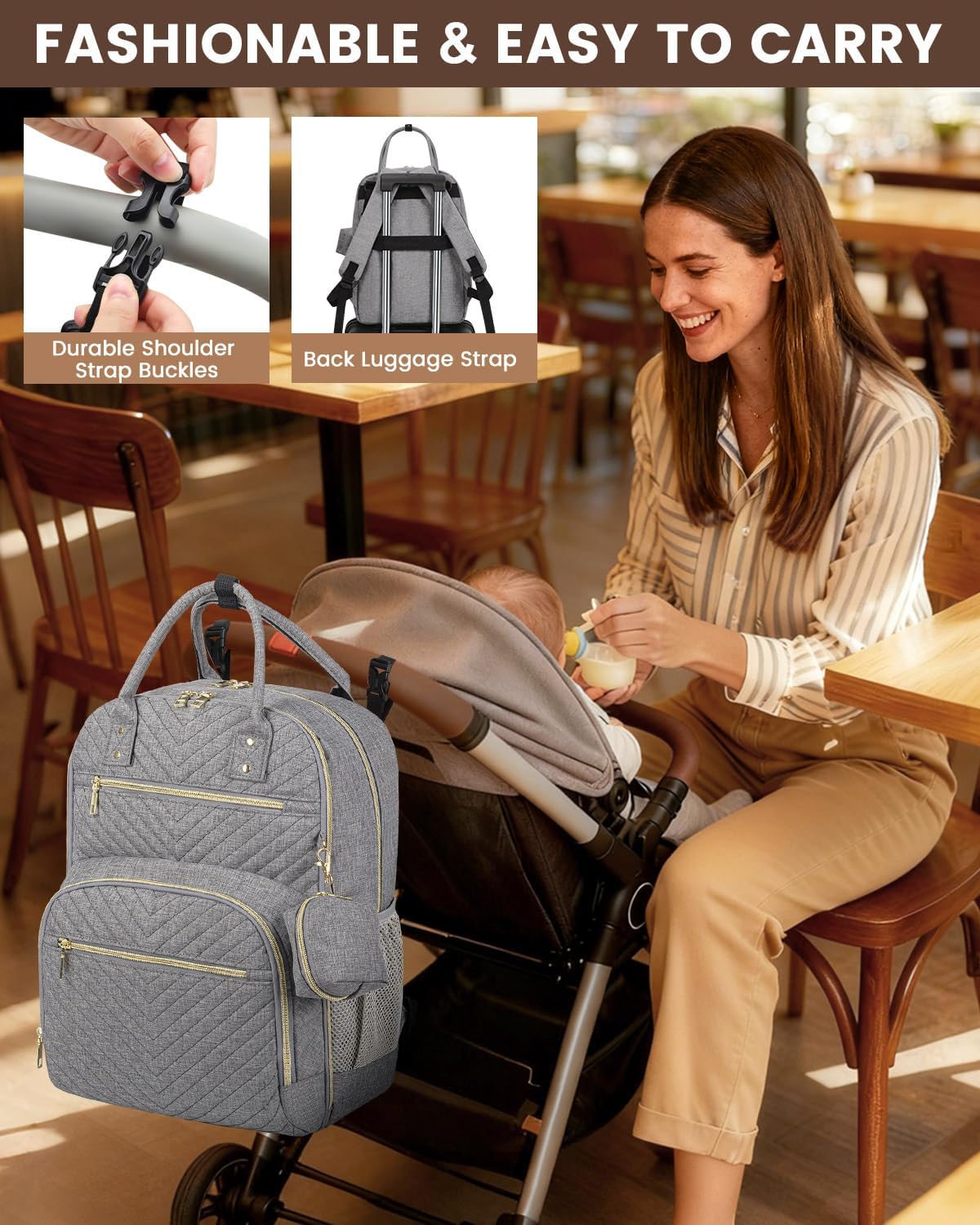 Diaper Bag Backpack, Baby Bag Backpack Baby Essentials for Mom Dad